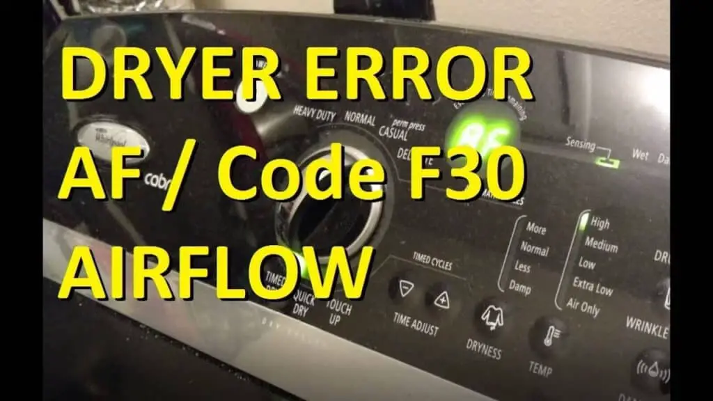 Problems Of Whirlpool Dryer AF Code